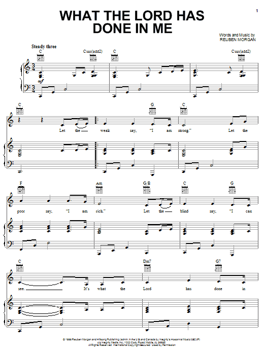 Hillsong Worship What The Lord Has Done In Me sheet music notes and chords arranged for Piano, Vocal & Guitar Chords (Right-Hand Melody)