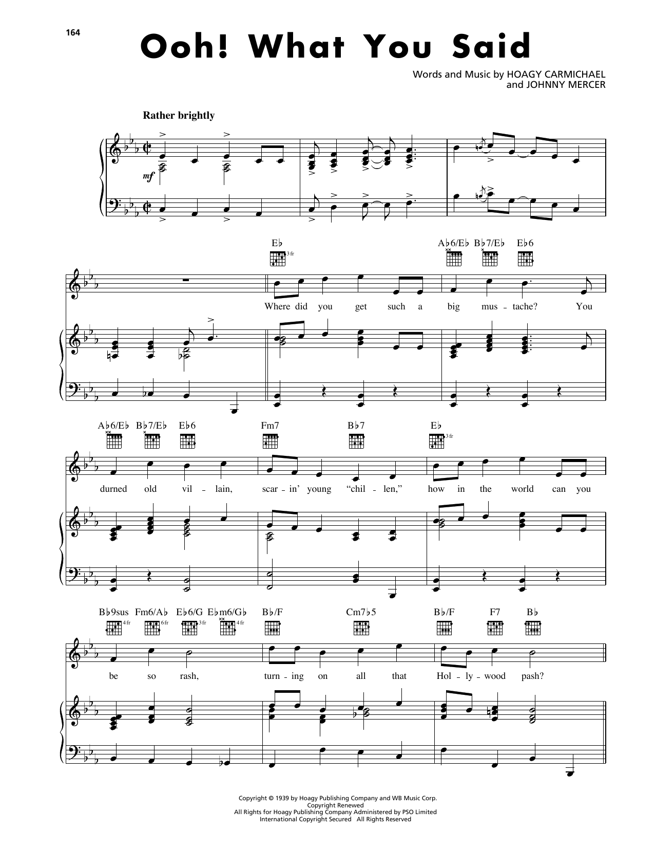 Hoagy Carmichael Ooh! What You Said sheet music notes and chords arranged for Piano, Vocal & Guitar Chords (Right-Hand Melody)