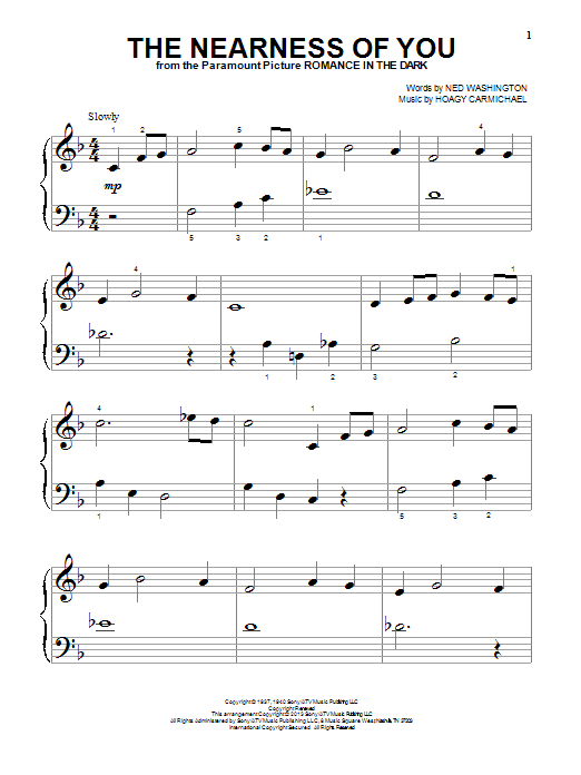 Hoagy Carmichael The Nearness Of You sheet music notes and chords arranged for Trumpet Solo