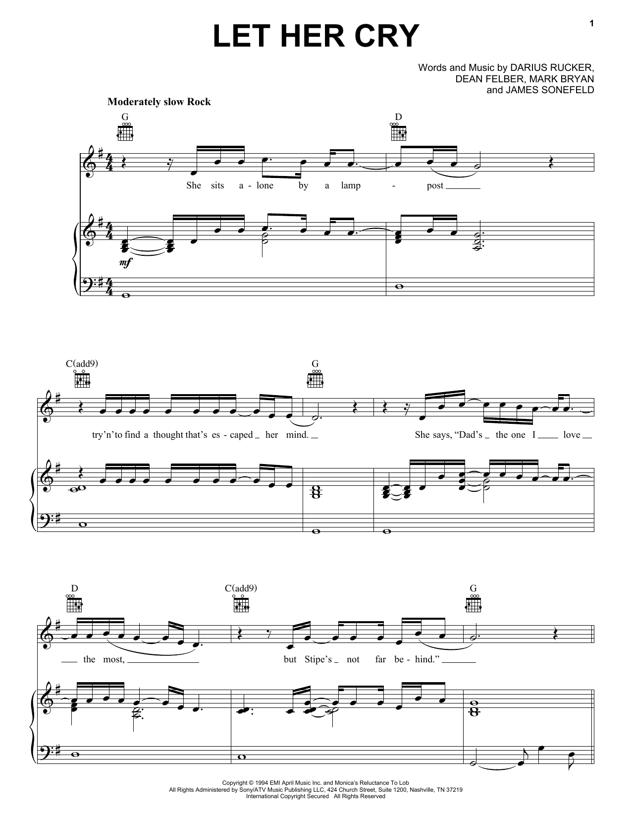 Hootie & The Blowfish Let Her Cry sheet music notes and chords arranged for Ukulele