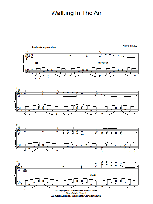 Howard Blake Walking In The Air (theme from The Snowman) sheet music notes and chords arranged for Trumpet Solo