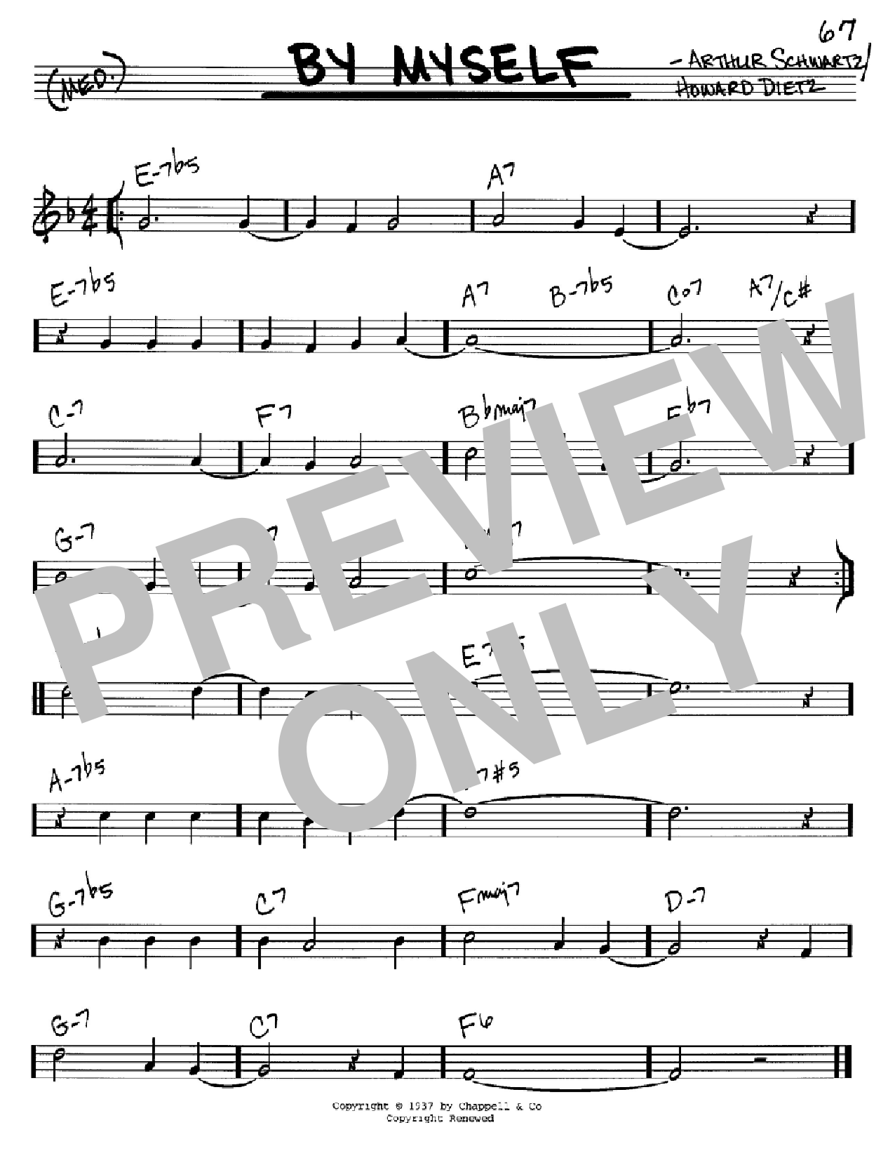 Howard Dietz By Myself sheet music notes and chords arranged for Pro Vocal