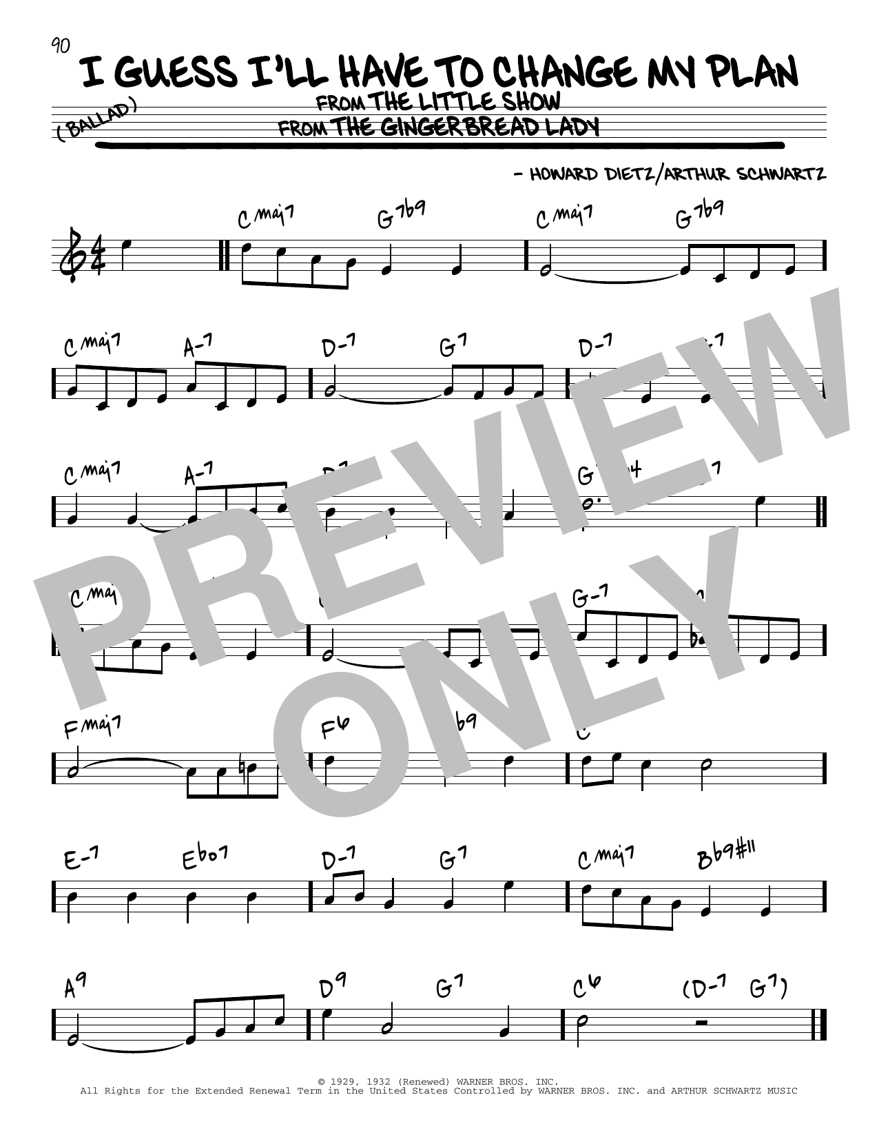 Howard Dietz I Guess I'll Have To Change My Plan sheet music notes and chords arranged for Real Book – Melody & Chords
