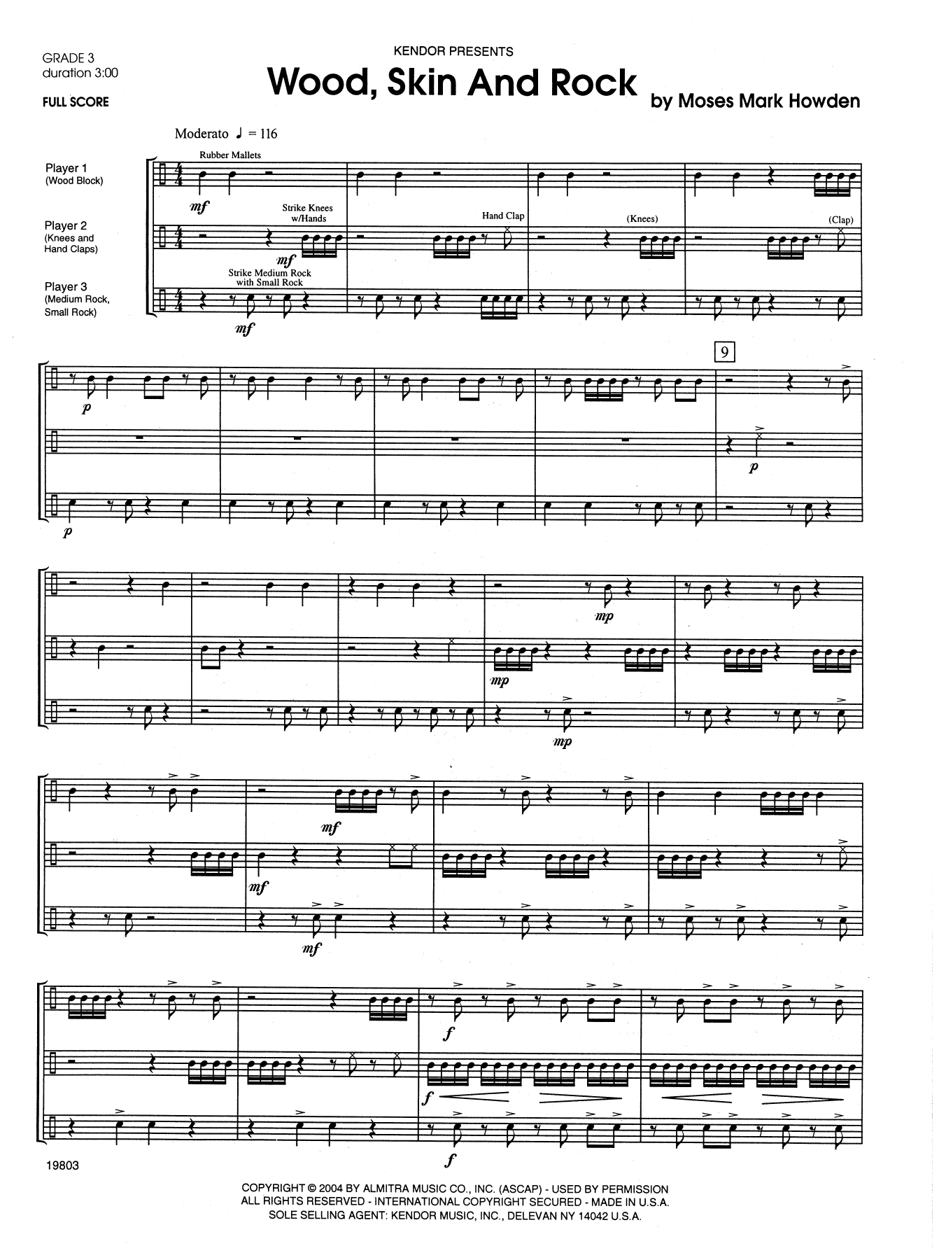 Howden Wood, Skin And Rock - Full Score sheet music notes and chords arranged for Percussion Ensemble