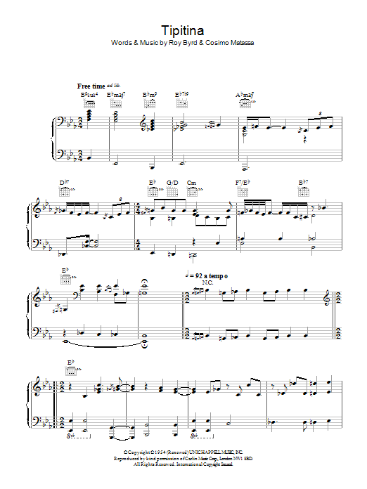 Hugh Laurie Tipitina sheet music notes and chords arranged for Piano, Vocal & Guitar Chords