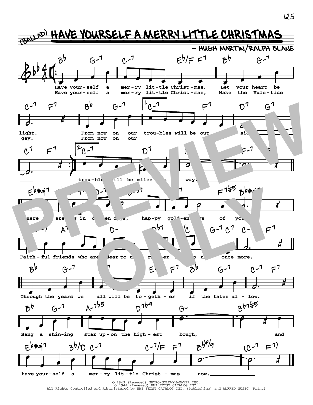 Hugh Martin Have Yourself A Merry Little Christmas (High Voice) sheet music notes and chords arranged for Real Book – Melody, Lyrics & Chords