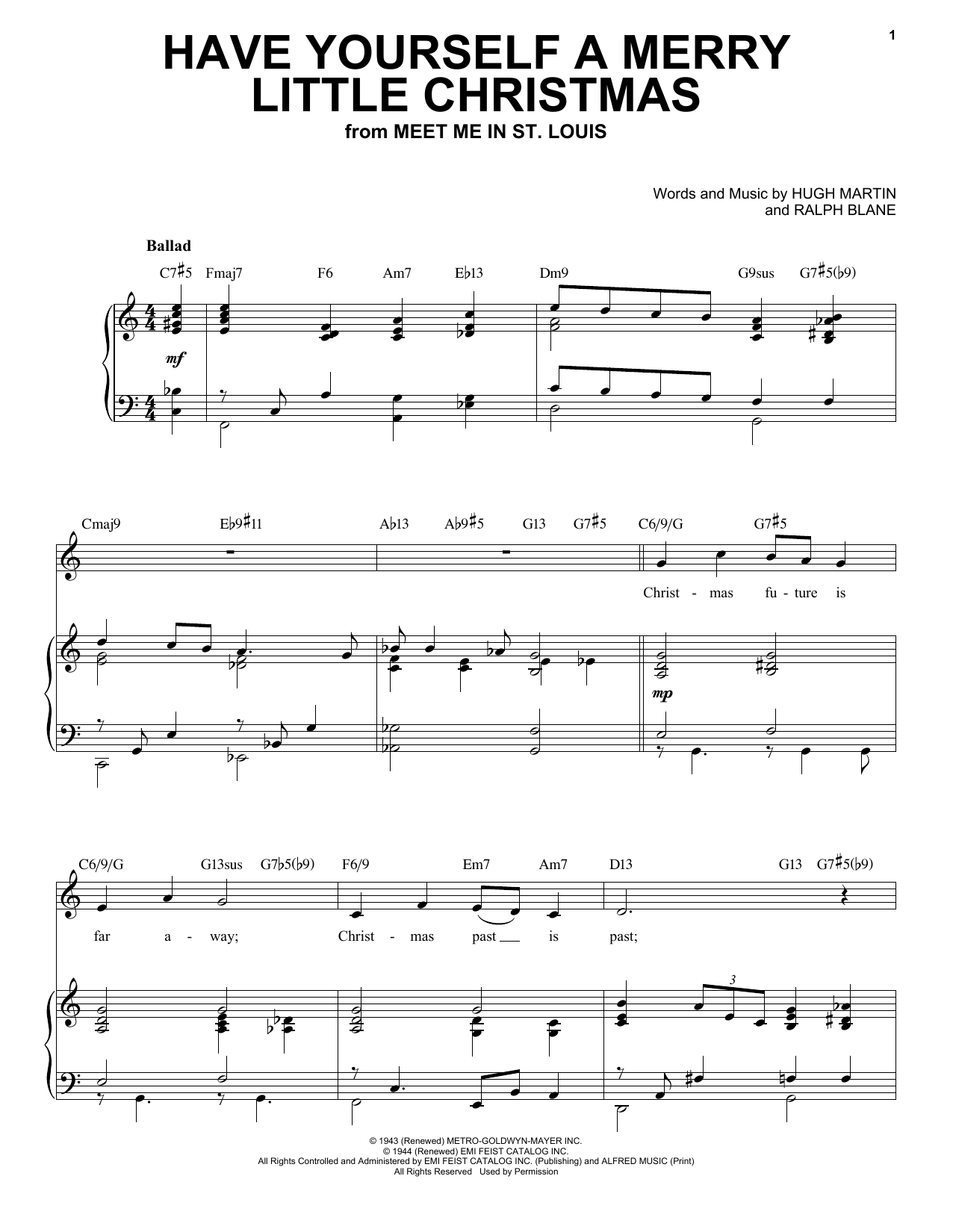 Hugh Martin Have Yourself A Merry Little Christmas [Jazz Version] (arr. Brent Edstrom) sheet music notes and chords arranged for Piano & Vocal