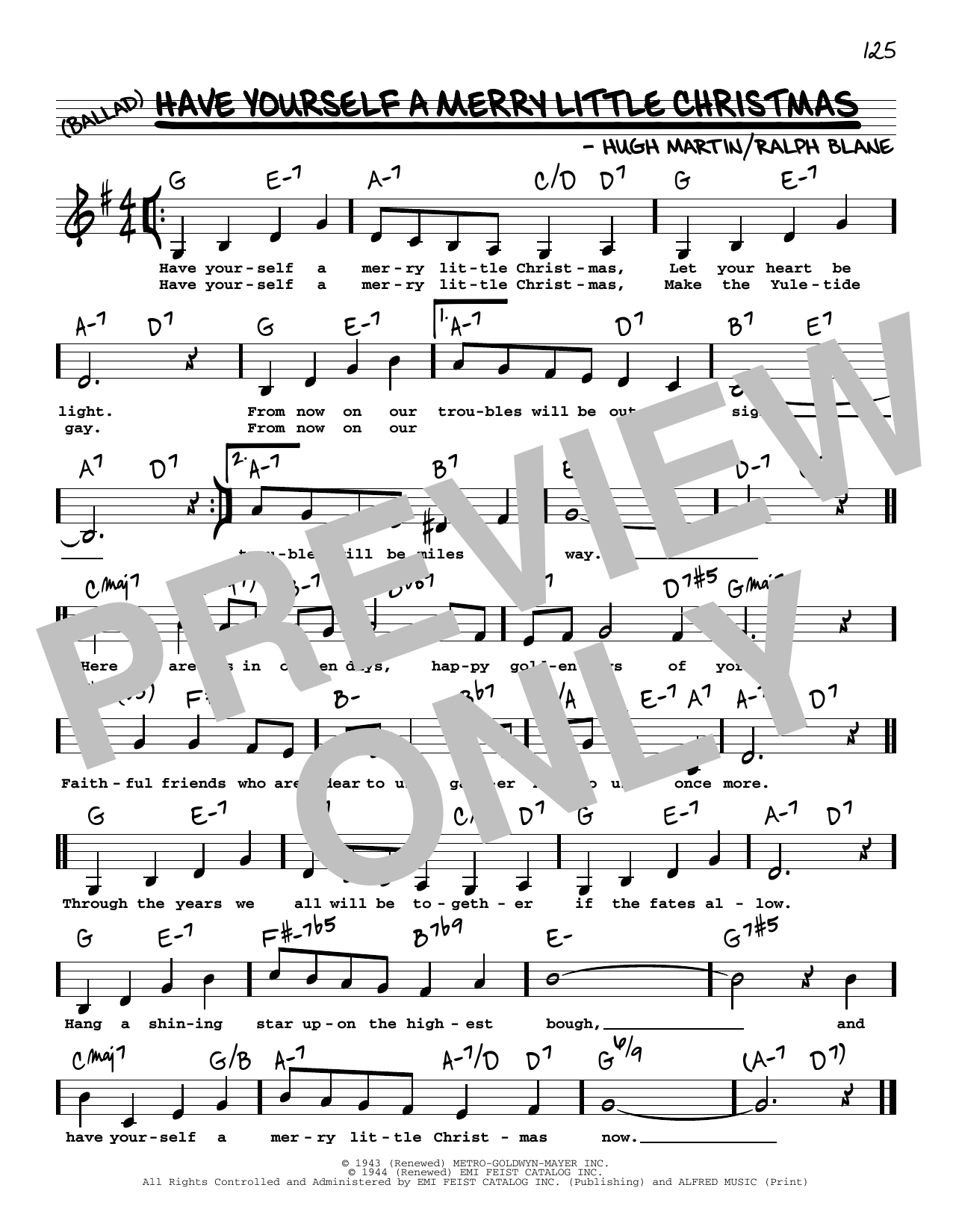 Hugh Martin Have Yourself A Merry Little Christmas (Low Voice) sheet music notes and chords arranged for Real Book – Melody, Lyrics & Chords