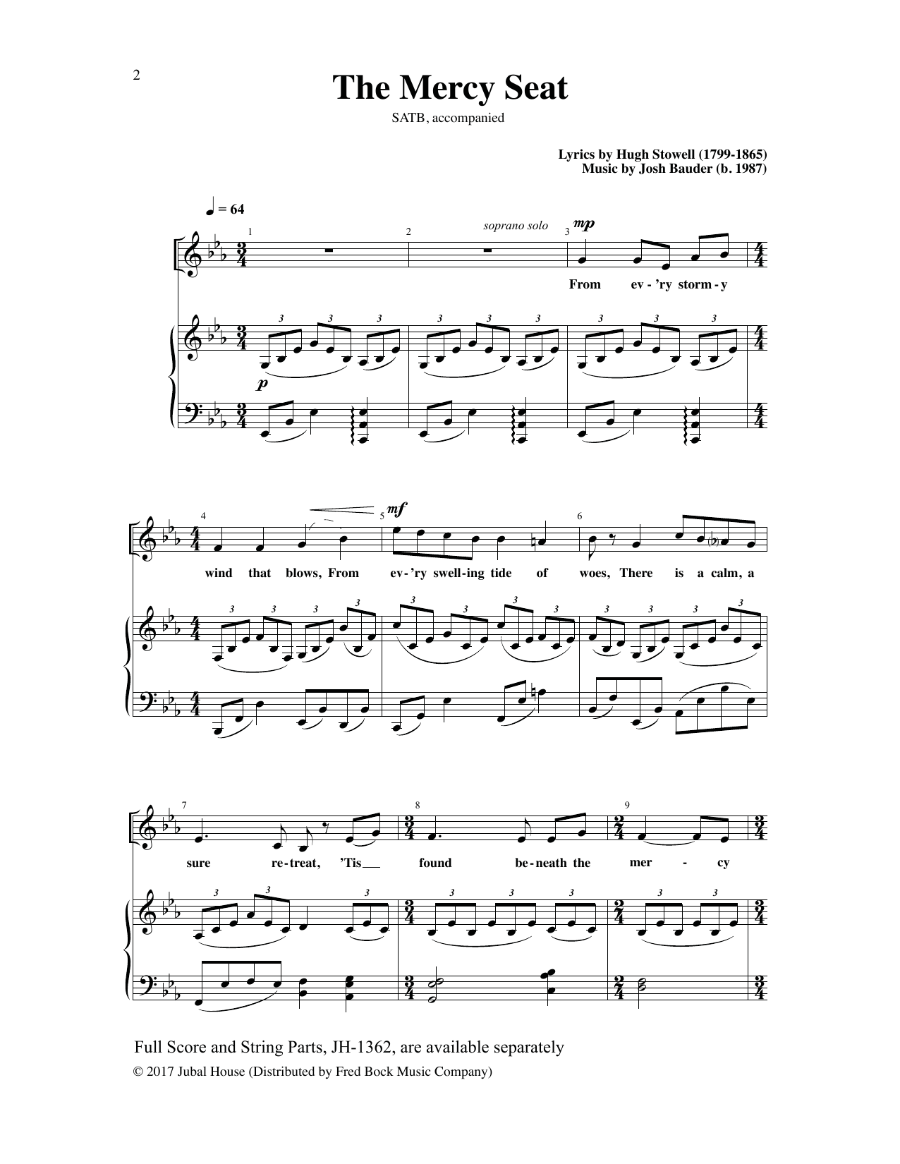 Hugh Stowell The Mercy Seat sheet music notes and chords arranged for SATB Choir