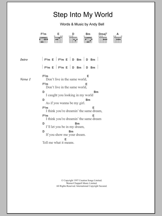 Hurricane #1 Step Into My World sheet music notes and chords arranged for Guitar Chords/Lyrics