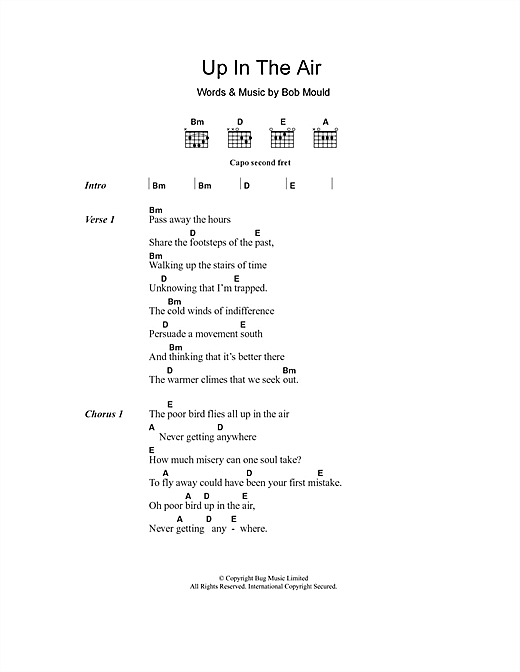 Husker Du Up In The Air sheet music notes and chords arranged for Guitar Chords/Lyrics