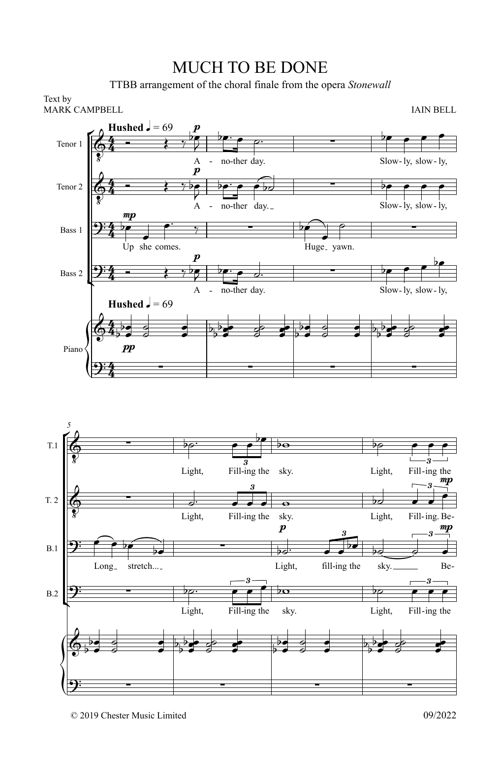 Iain Bell Much To Be Done sheet music notes and chords arranged for TTBB Choir