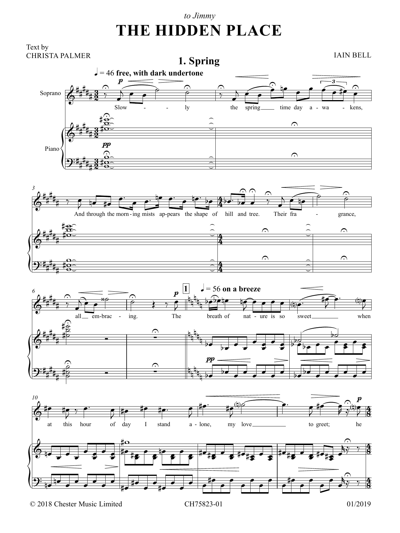Iain Bell The Hidden Place sheet music notes and chords arranged for Piano & Vocal