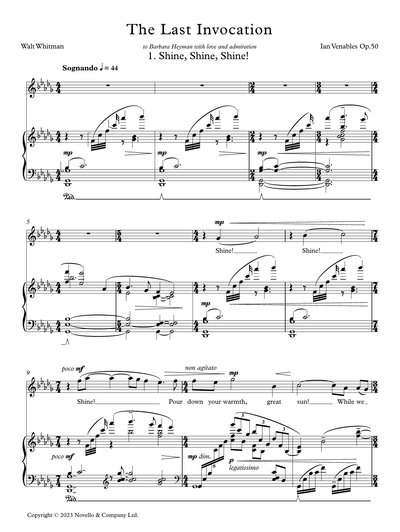 Ian Venables The Last Invocation sheet music notes and chords arranged for Piano & Vocal