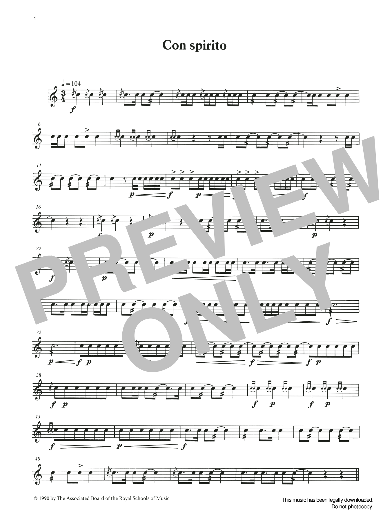 Ian Wright and Kevin Hathaway Con spirito from Graded Music for Snare Drum, Book II sheet music notes and chords arranged for Percussion Solo