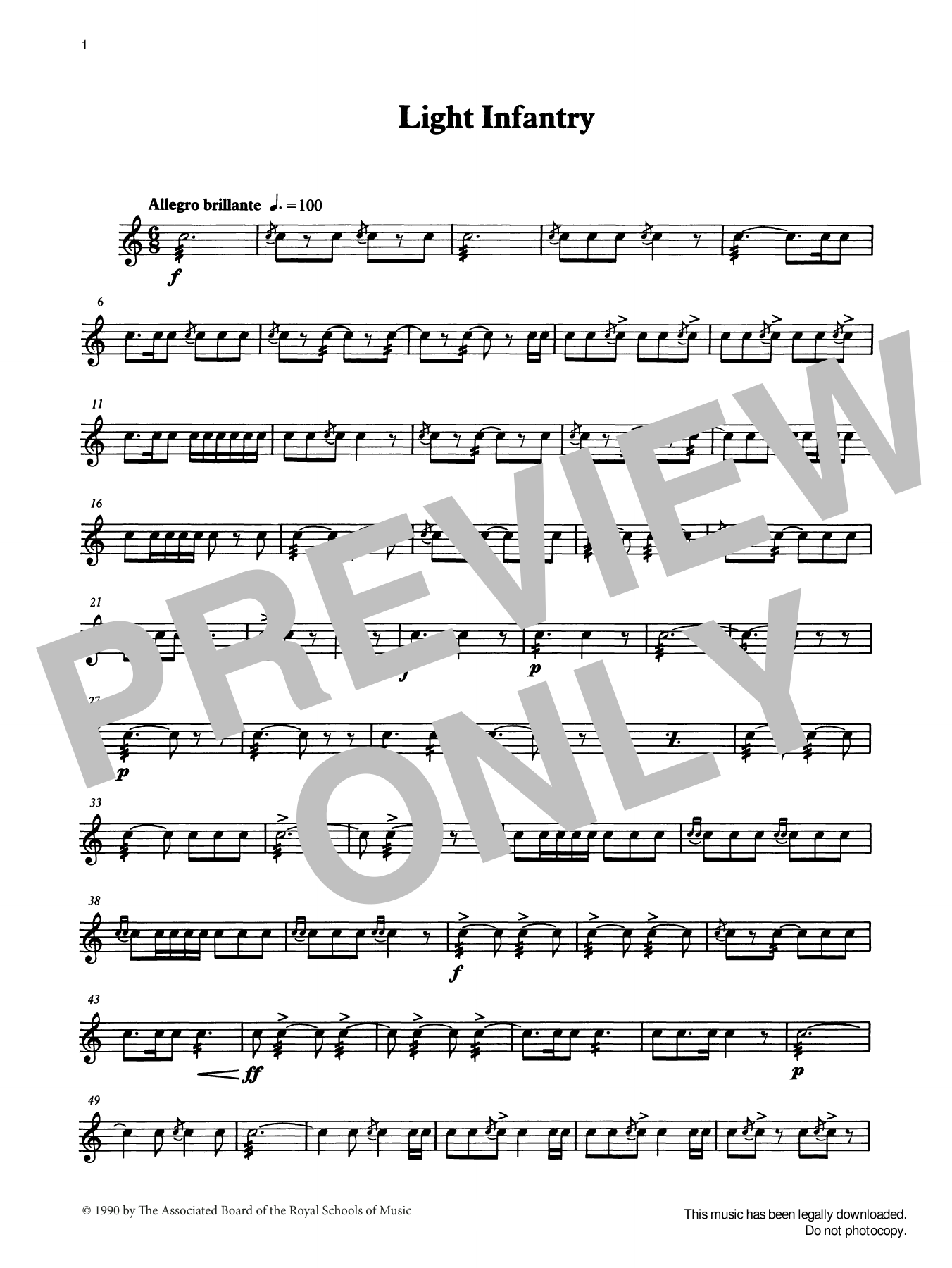 Ian Wright and Kevin Hathaway Light Infantry from Graded Music for Snare Drum, Book IV sheet music notes and chords arranged for Percussion Solo
