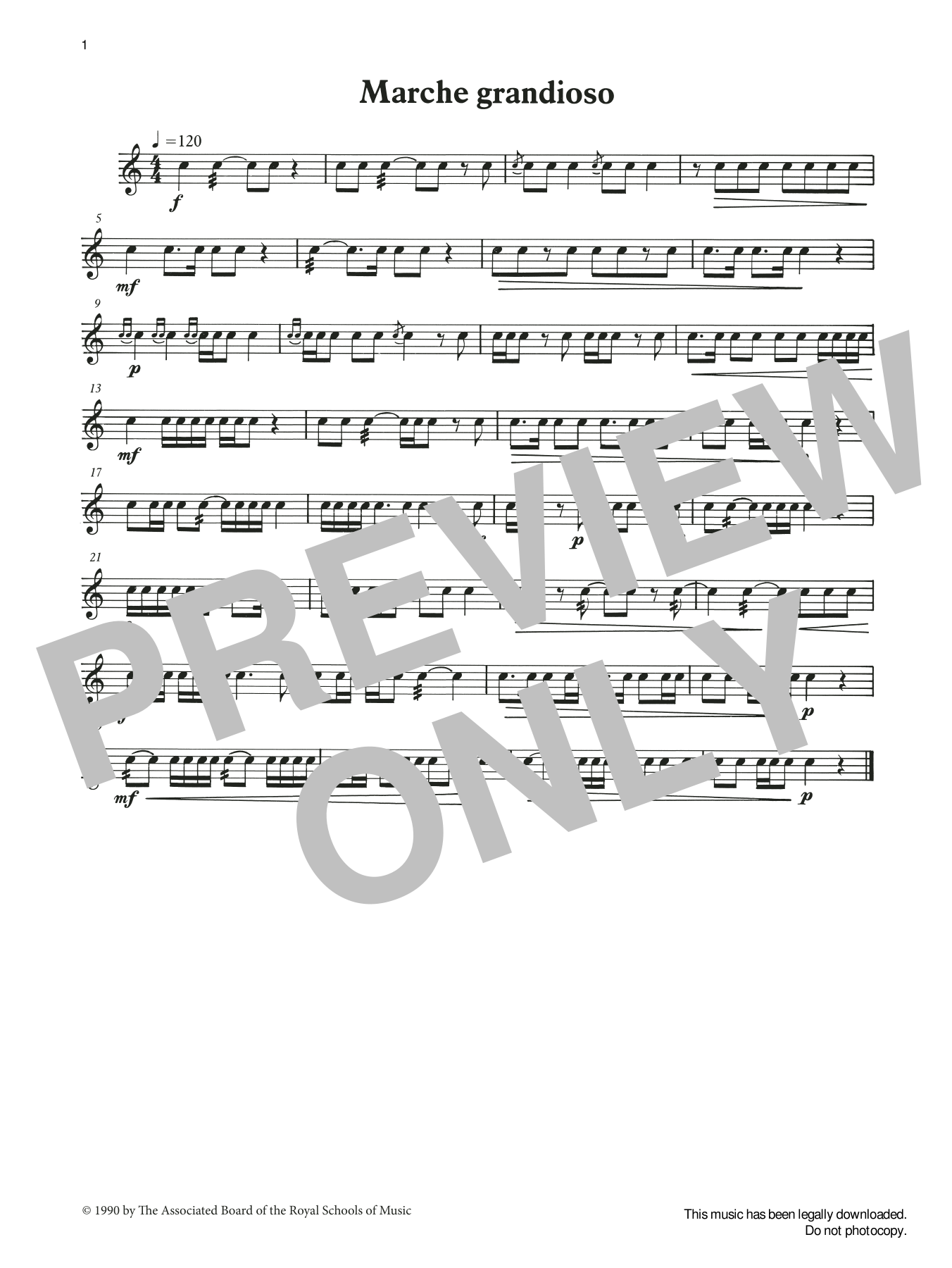 Ian Wright and Kevin Hathaway Marche grandioso from Graded Music for Snare Drum, Book II sheet music notes and chords arranged for Percussion Solo