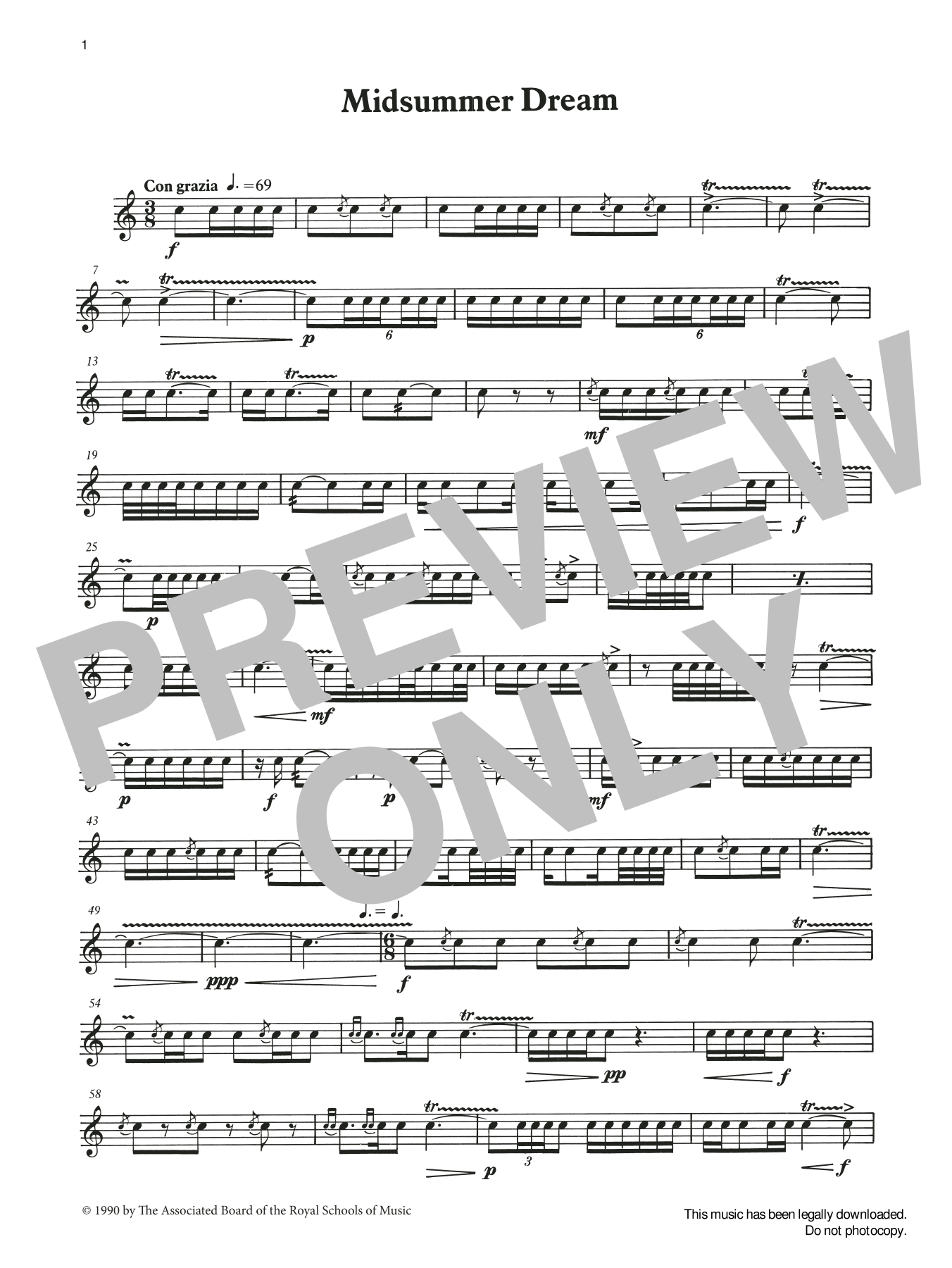 Ian Wright and Kevin Hathaway Midsummer Dream from Graded Music for Snare Drum, Book III sheet music notes and chords arranged for Percussion Solo