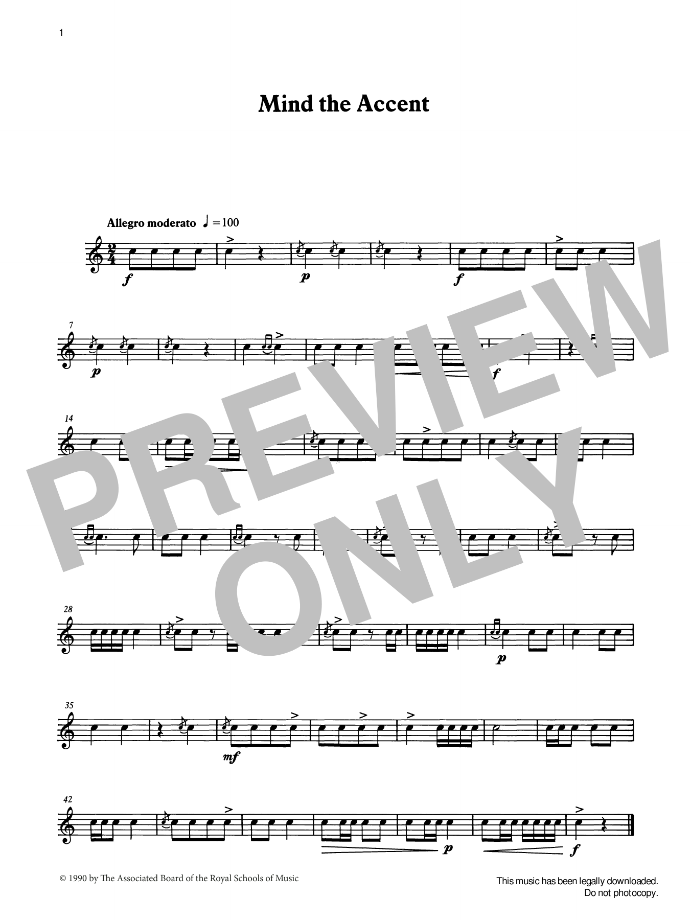 Ian Wright and Kevin Hathaway Mind the Accent from Graded Music for Snare Drum, Book I sheet music notes and chords arranged for Percussion Solo