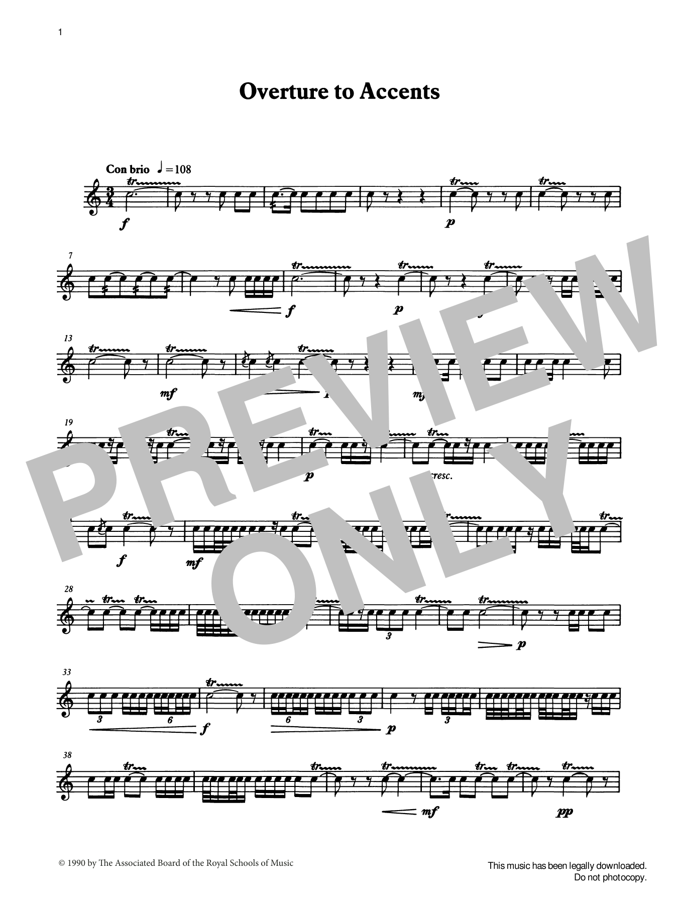 Ian Wright and Kevin Hathaway Overture to Accents from Graded Music for Snare Drum, Book IV sheet music notes and chords arranged for Percussion Solo