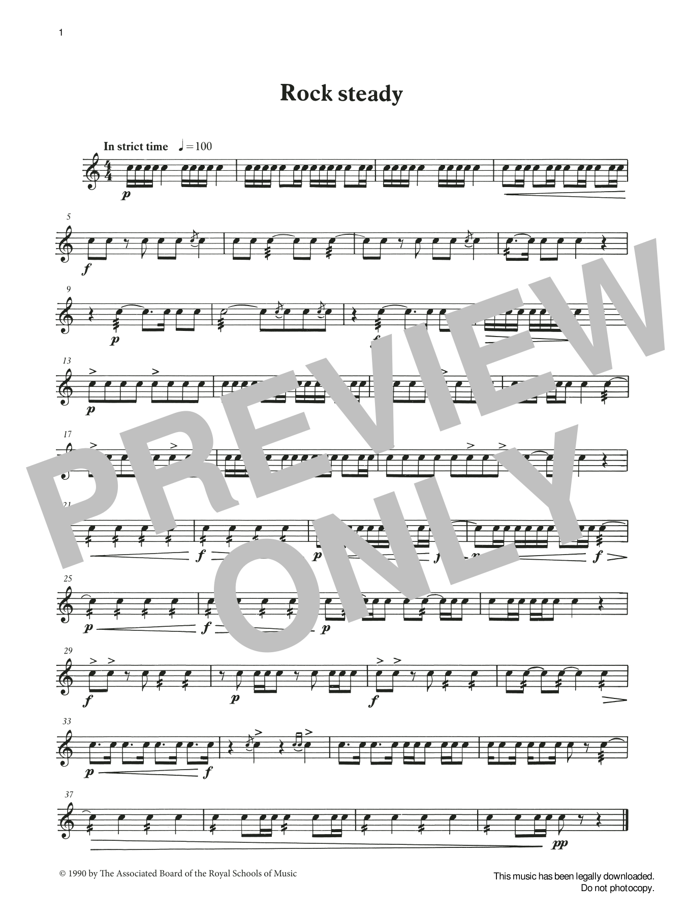 Ian Wright and Kevin Hathaway Rock Steady from Graded Music for Snare Drum, Book II sheet music notes and chords arranged for Percussion Solo