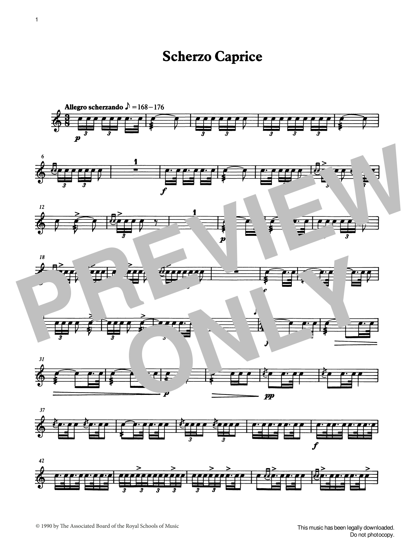 Ian Wright and Kevin Hathaway Scherzo Caprice from Graded Music for Snare Drum, Book IV sheet music notes and chords arranged for Percussion Solo