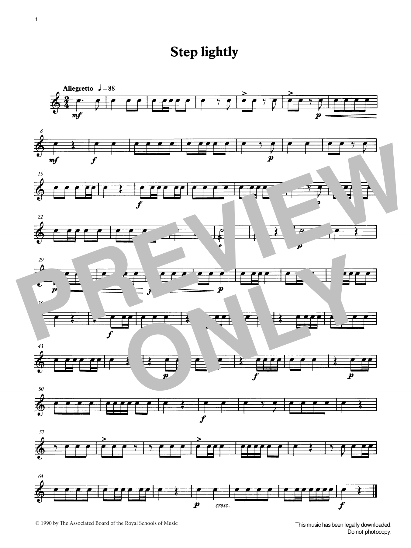 Ian Wright and Kevin Hathaway Step Lightly from Graded Music for Snare Drum, Book I sheet music notes and chords arranged for Percussion Solo