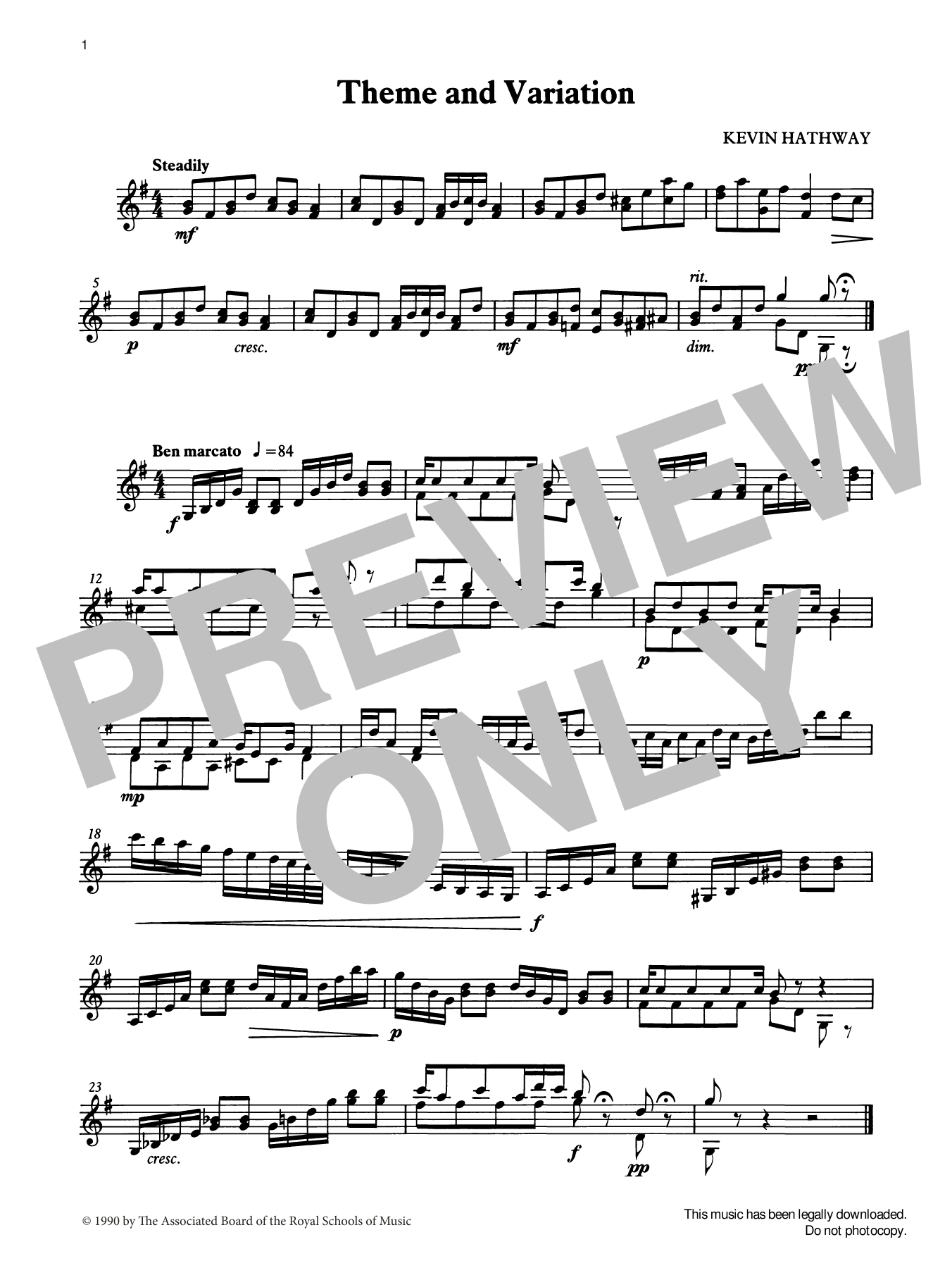 Ian Wright and Kevin Hathaway Theme and Variation from Graded Music for Tuned Percussion, Book III sheet music notes and chords arranged for Percussion Solo
