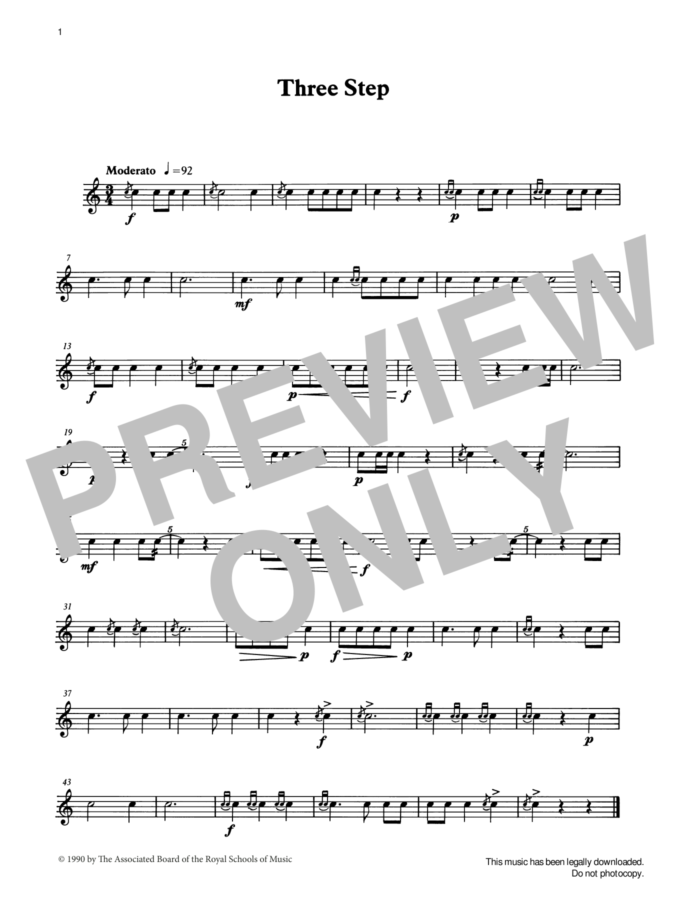 Ian Wright and Kevin Hathaway Three Step from Graded Music for Snare Drum, Book I sheet music notes and chords arranged for Percussion Solo