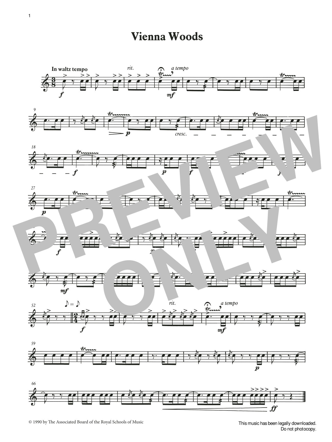 Ian Wright and Kevin Hathaway Vienna Woods from Graded Music for Snare Drum, Book II sheet music notes and chords arranged for Percussion Solo
