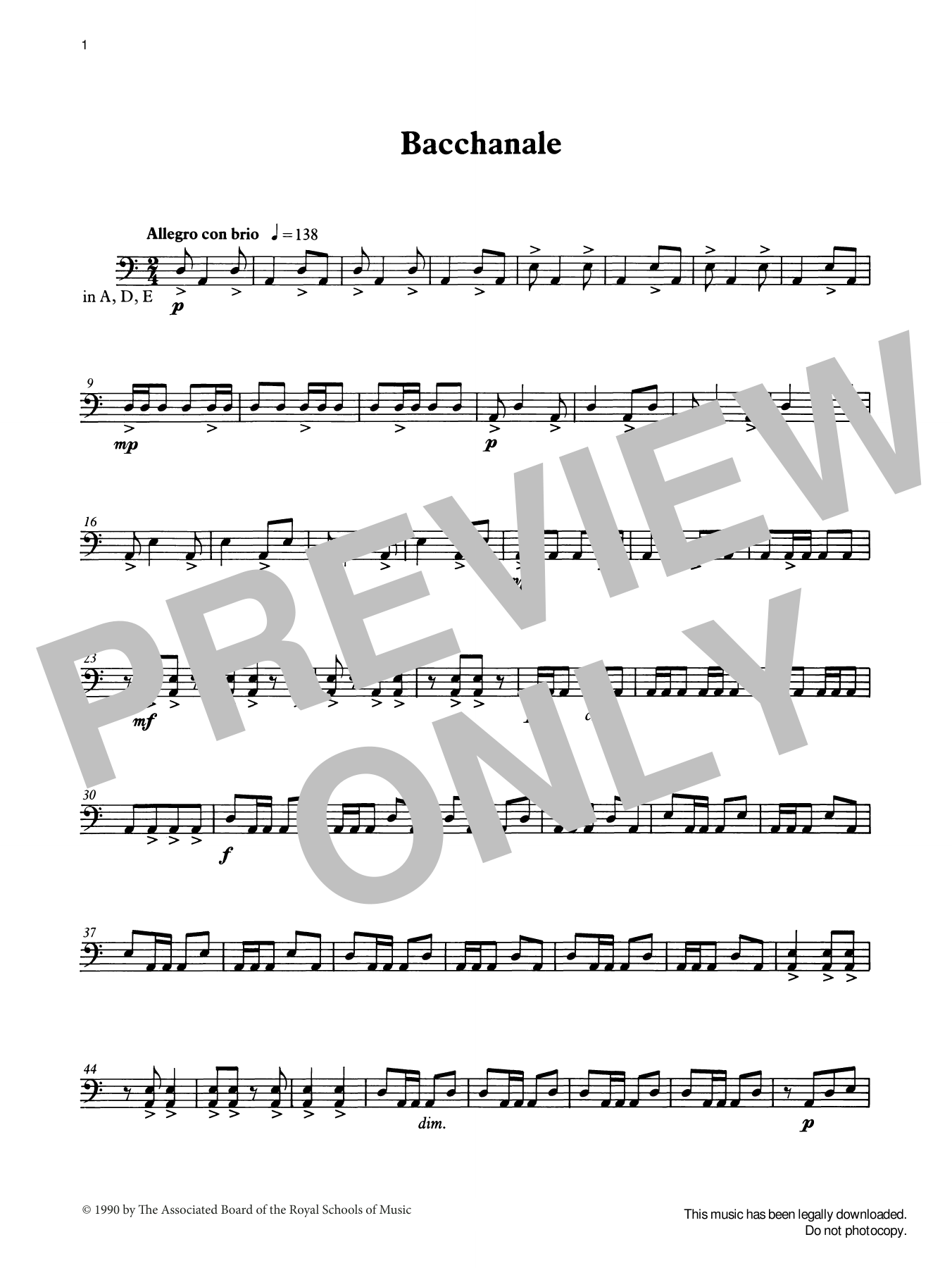 Ian Wright Bacchanale from Graded Music for Timpani, Book IV sheet music notes and chords arranged for Percussion Solo