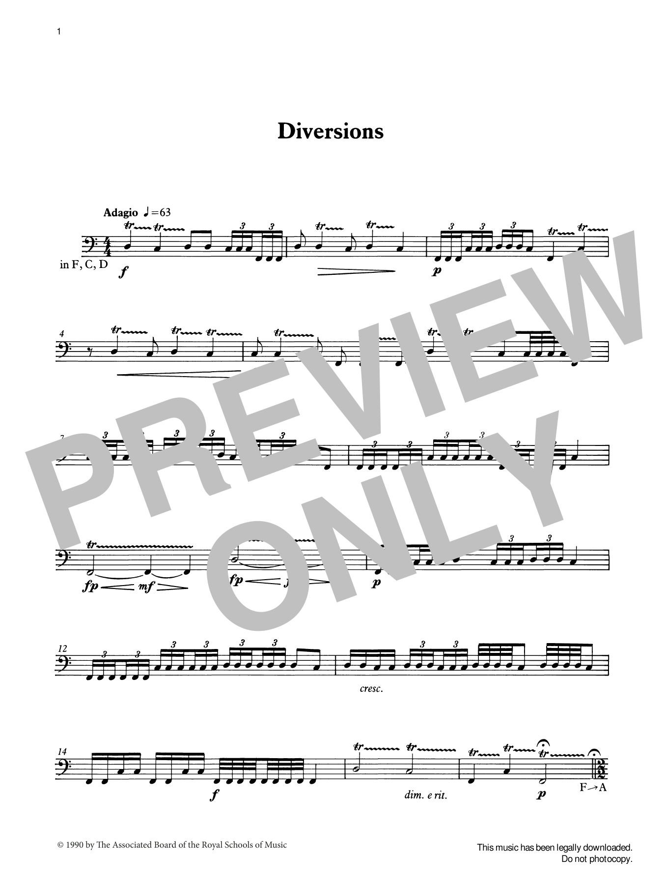 Ian Wright Diversions from Graded Music for Timpani, Book III sheet music notes and chords arranged for Percussion Solo
