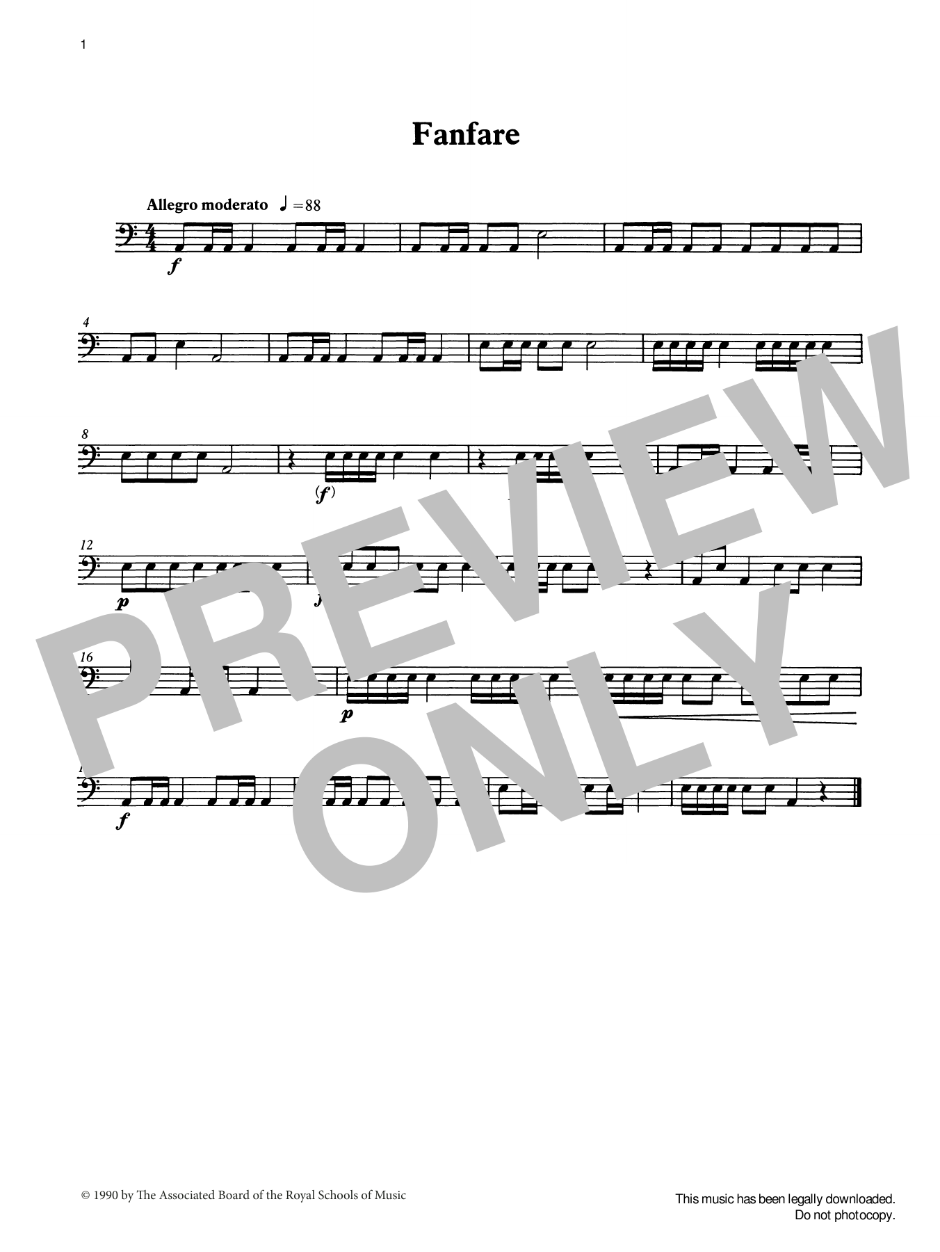 Ian Wright Fanfare from Graded Music for Timpani, Book I sheet music notes and chords arranged for Percussion Solo