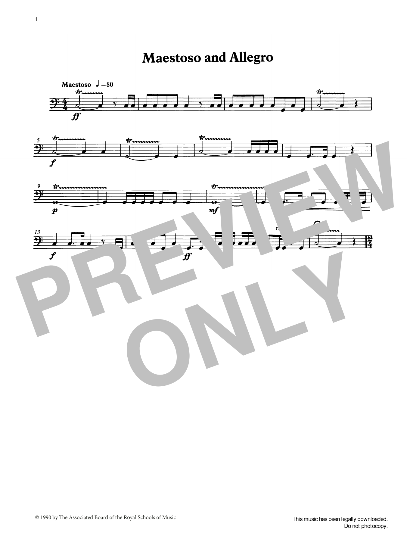 Ian Wright Maestoso and Allegro from Graded Music for Timpani, Book II sheet music notes and chords arranged for Percussion Solo