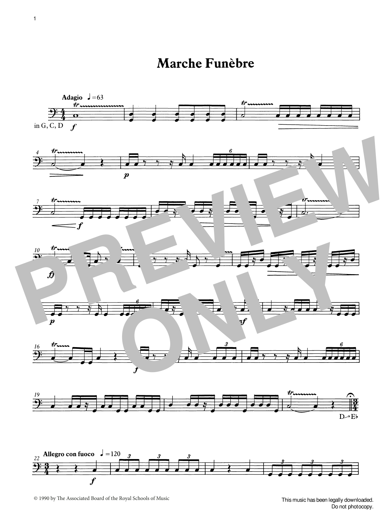 Ian Wright Marche Funèbre from Graded Music for Timpani, Book III sheet music notes and chords arranged for Percussion Solo