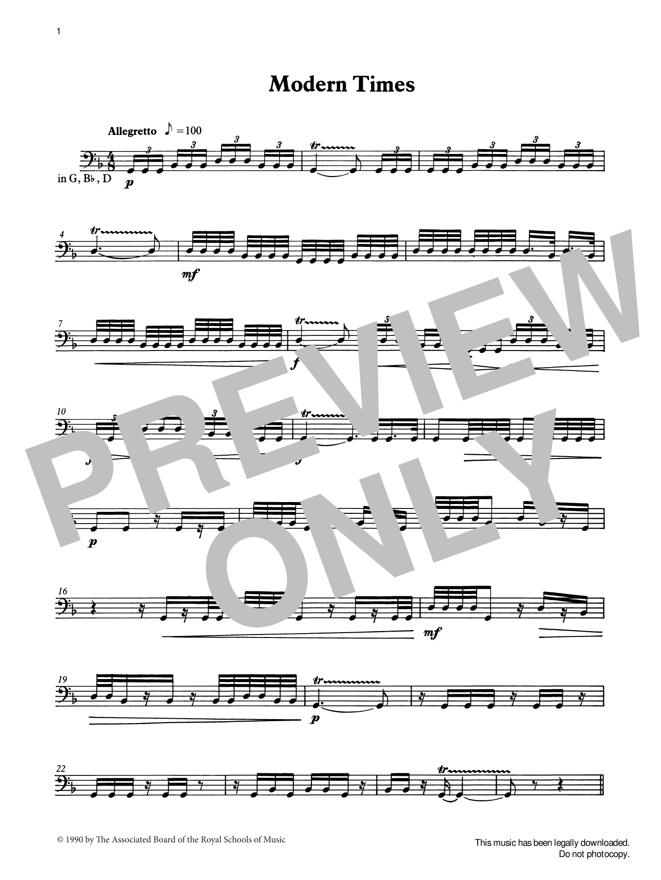 Ian Wright Modern Times from Graded Music for Timpani, Book IV sheet music notes and chords arranged for Percussion Solo