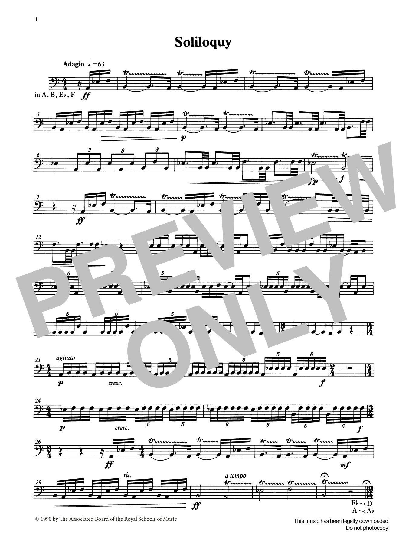 Ian Wright Soliloquy from Graded Music for Timpani, Book IV sheet music notes and chords arranged for Percussion Solo