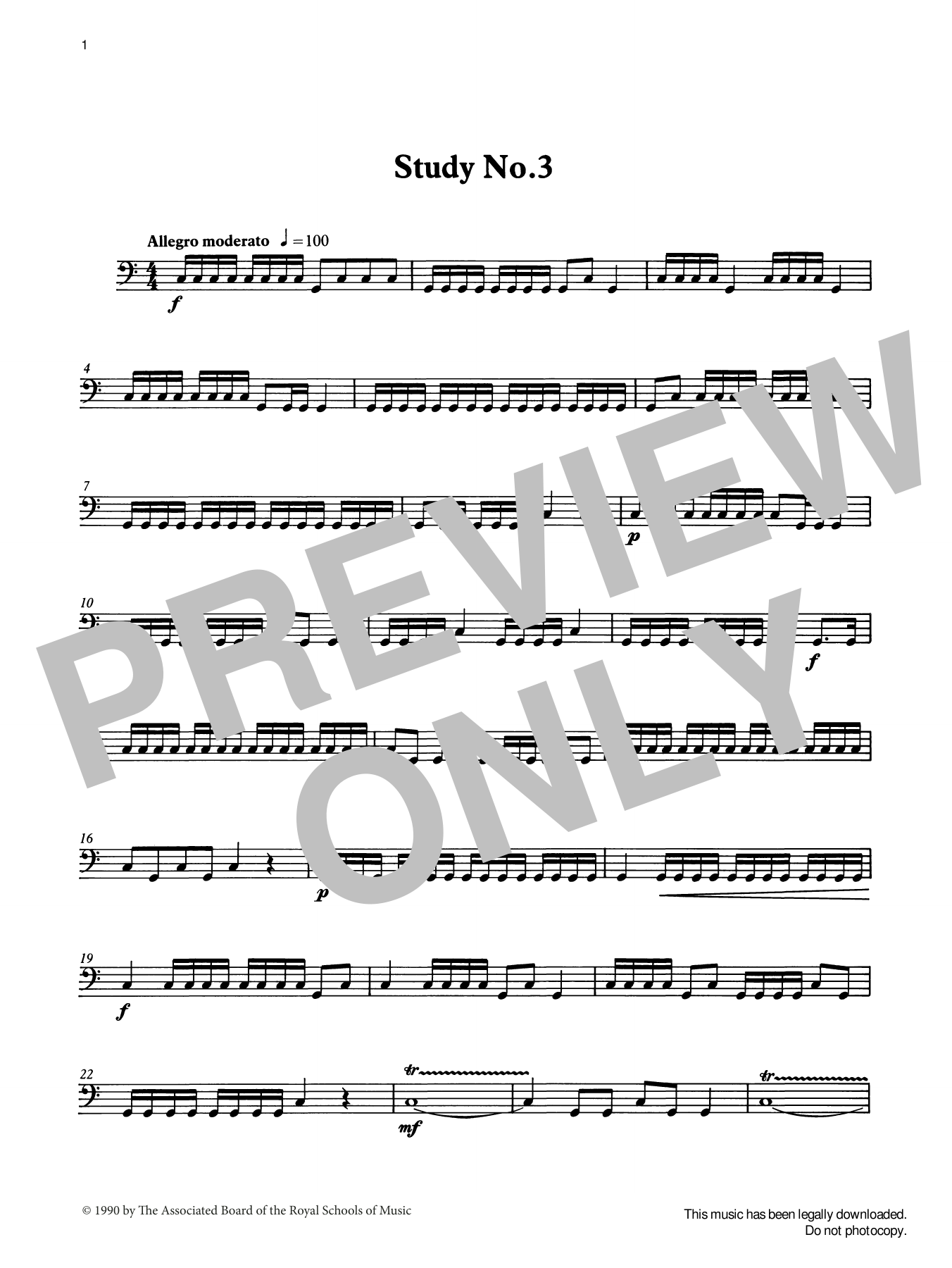 Ian Wright Study No.3 from Graded Music for Timpani, Book II sheet music notes and chords arranged for Percussion Solo