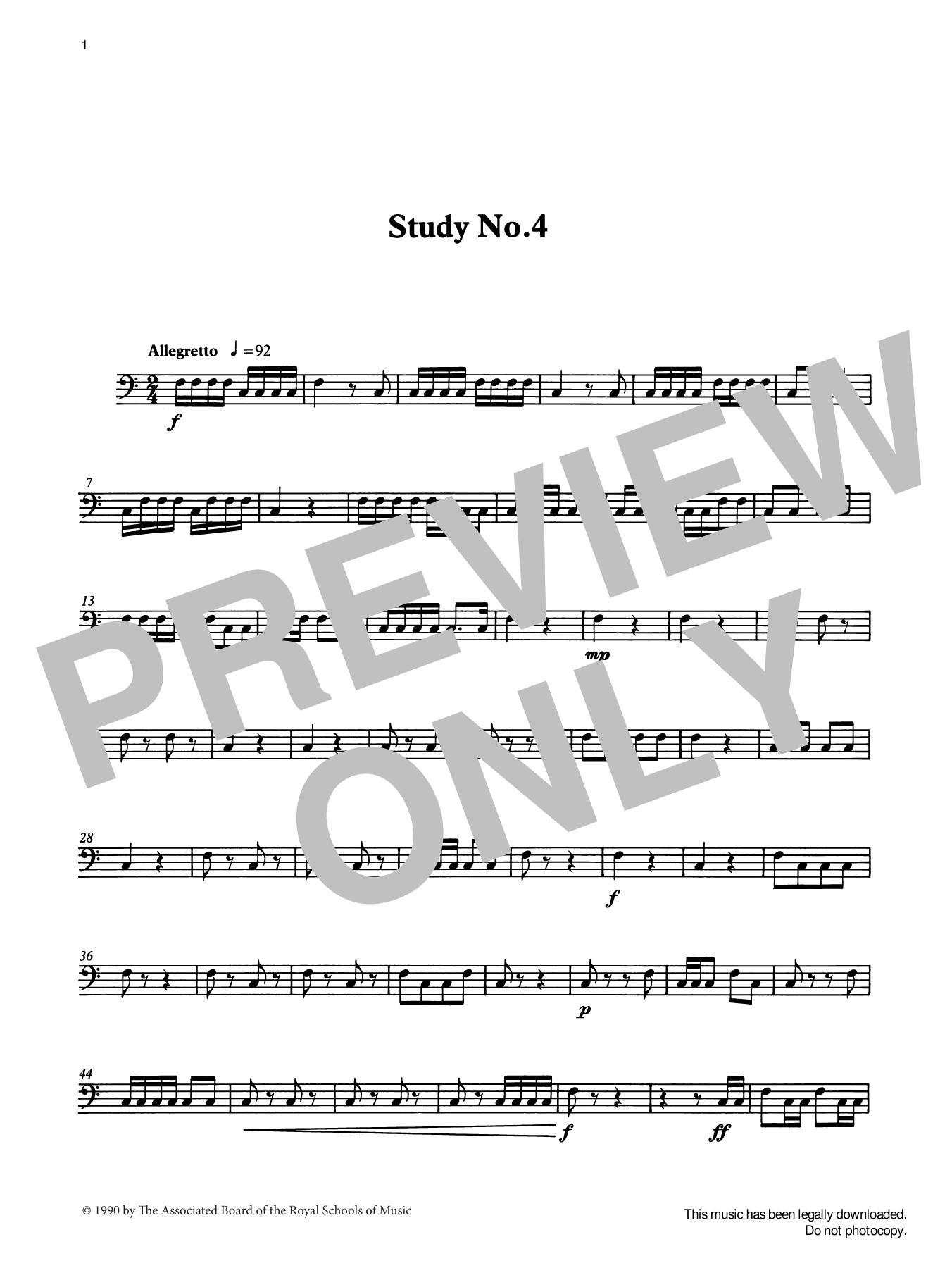 Ian Wright Study No.4 from Graded Music for Timpani, Book II sheet music notes and chords arranged for Percussion Solo