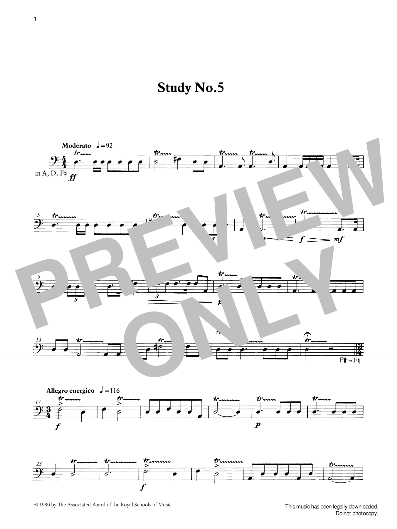 Ian Wright Study No.5 from Graded Music for Timpani, Book III sheet music notes and chords arranged for Percussion Solo