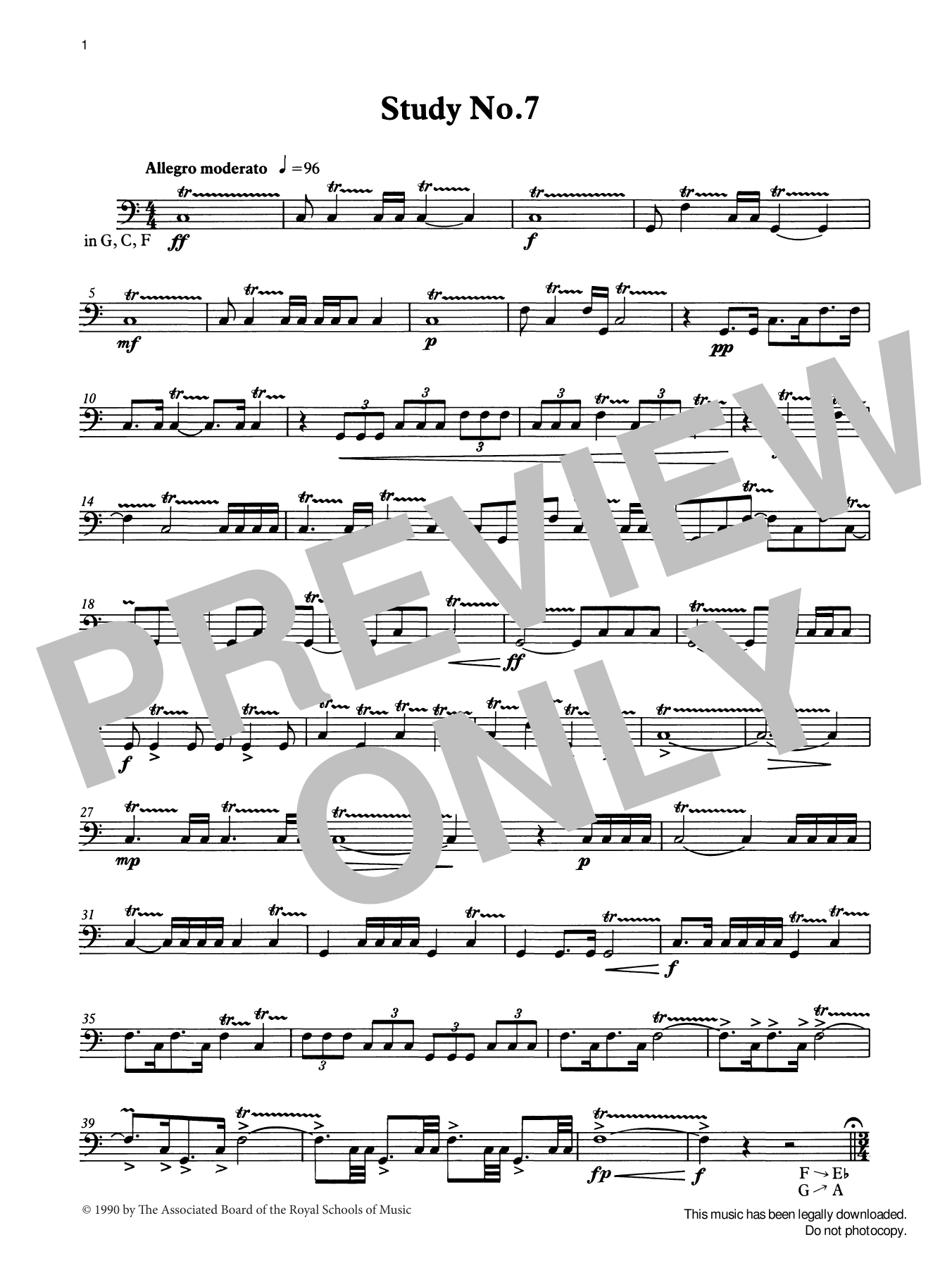 Ian Wright Study No.7 from Graded Music for Timpani, Book IV sheet music notes and chords arranged for Percussion Solo