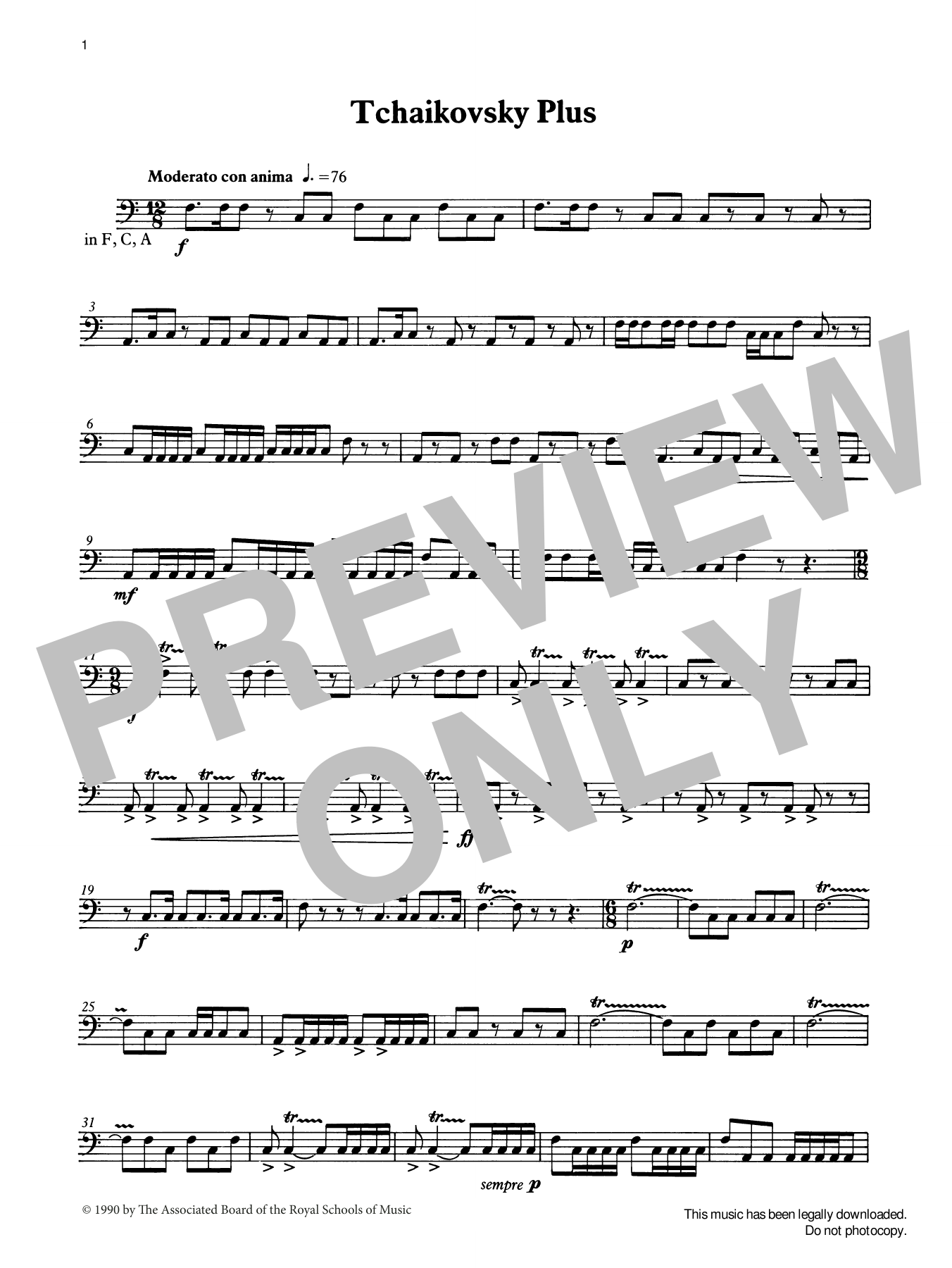 Ian Wright Tchaikovsky Plus from Graded Music for Timpani, Book IV sheet music notes and chords arranged for Percussion Solo