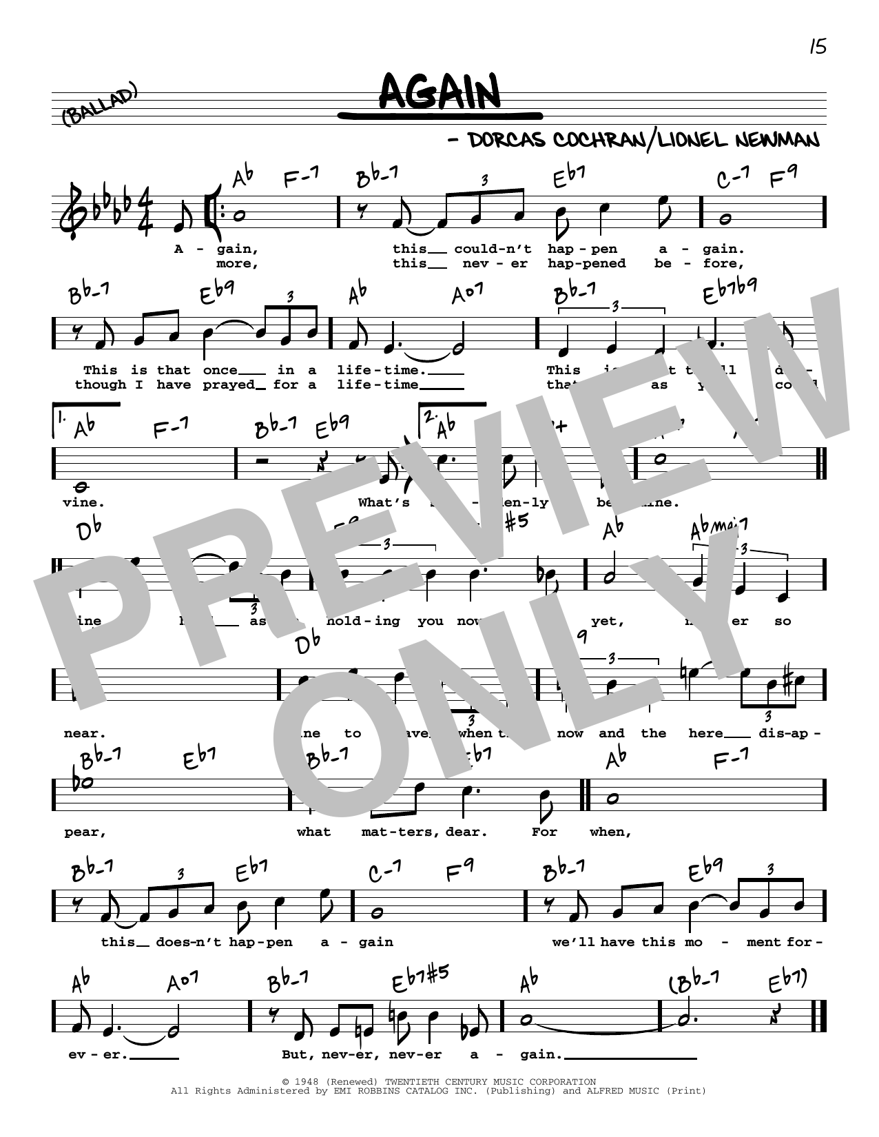 Ida Lupino Again (High Voice) sheet music notes and chords arranged for Real Book – Melody, Lyrics & Chords