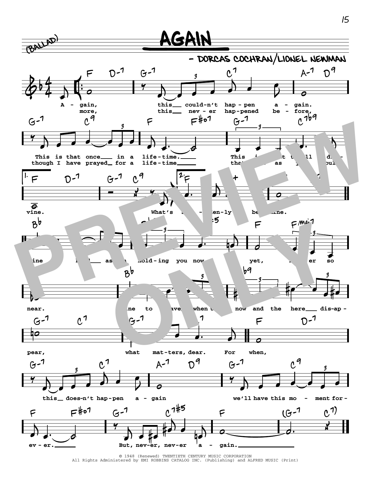 Ida Lupino Again (Low Voice) sheet music notes and chords arranged for Real Book – Melody, Lyrics & Chords