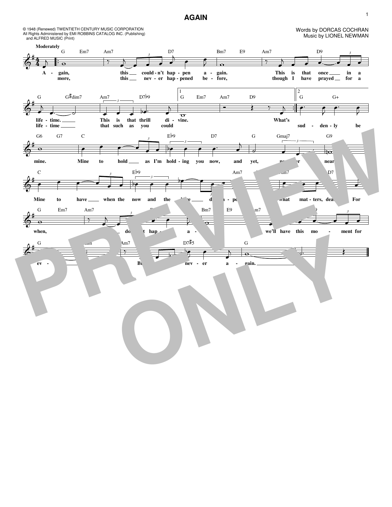 Ida Lupino Again sheet music notes and chords arranged for Lead Sheet / Fake Book