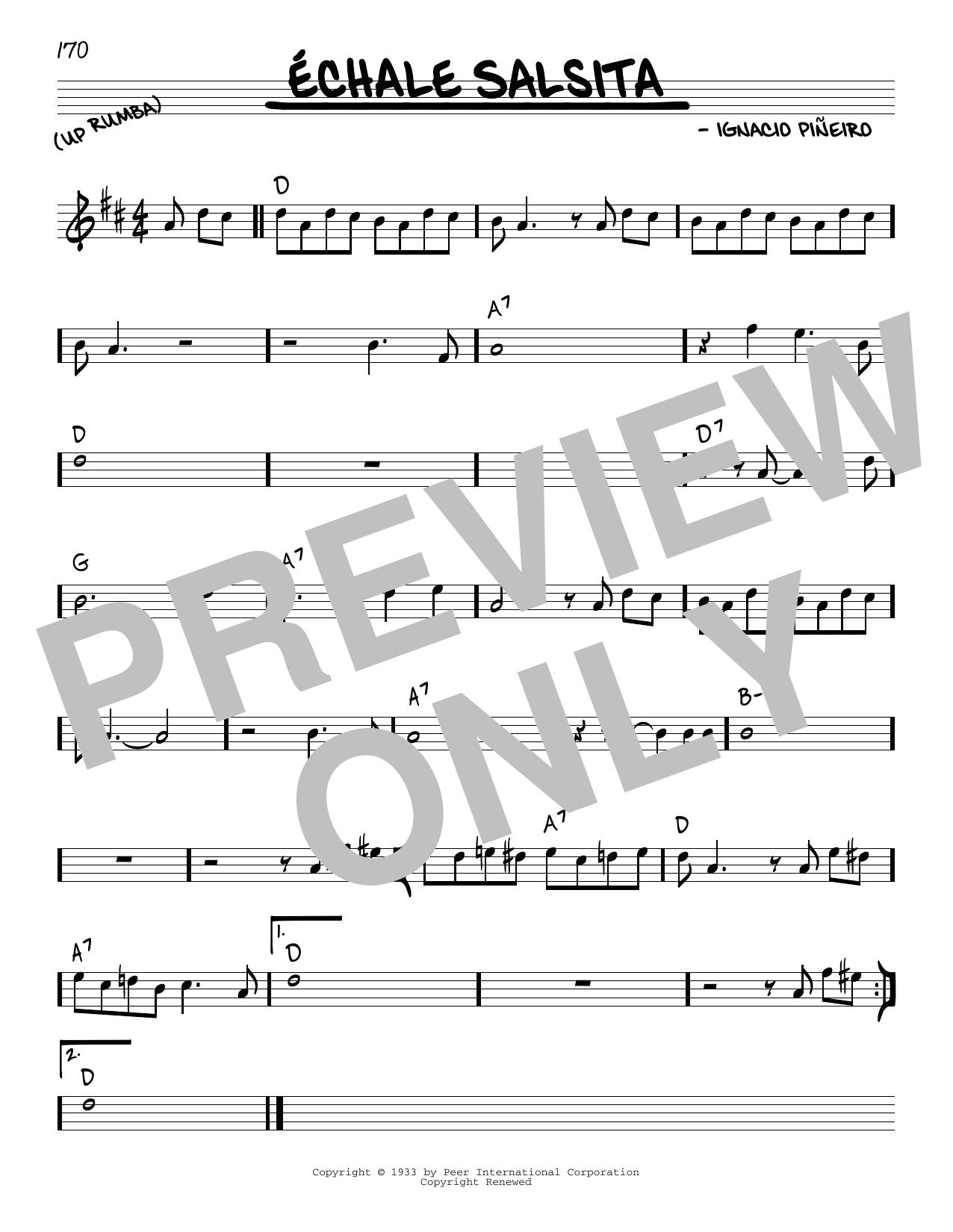 Ignacio Pineiro Echale Salsita sheet music notes and chords arranged for Piano, Vocal & Guitar Chords (Right-Hand Melody)