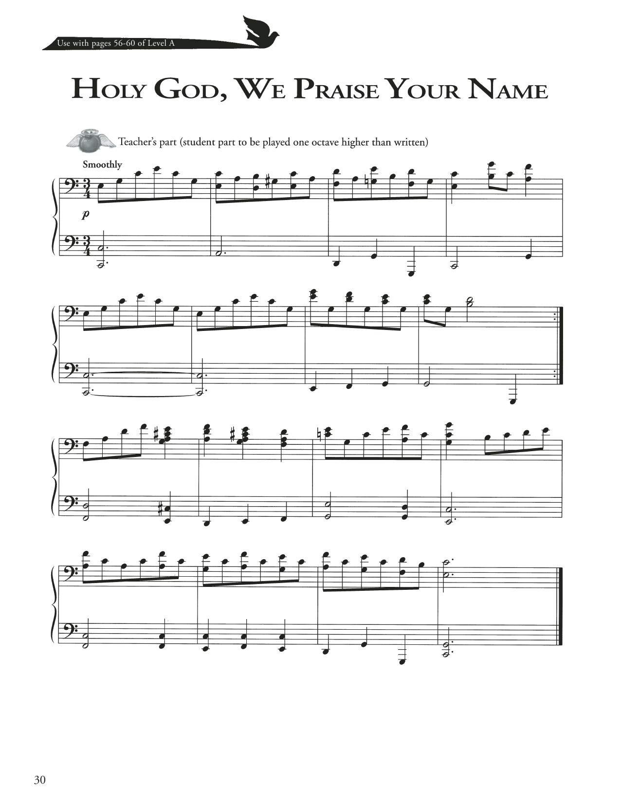 Ignaz Freuz Holy God, We Praise Your Name sheet music notes and chords arranged for Piano Method