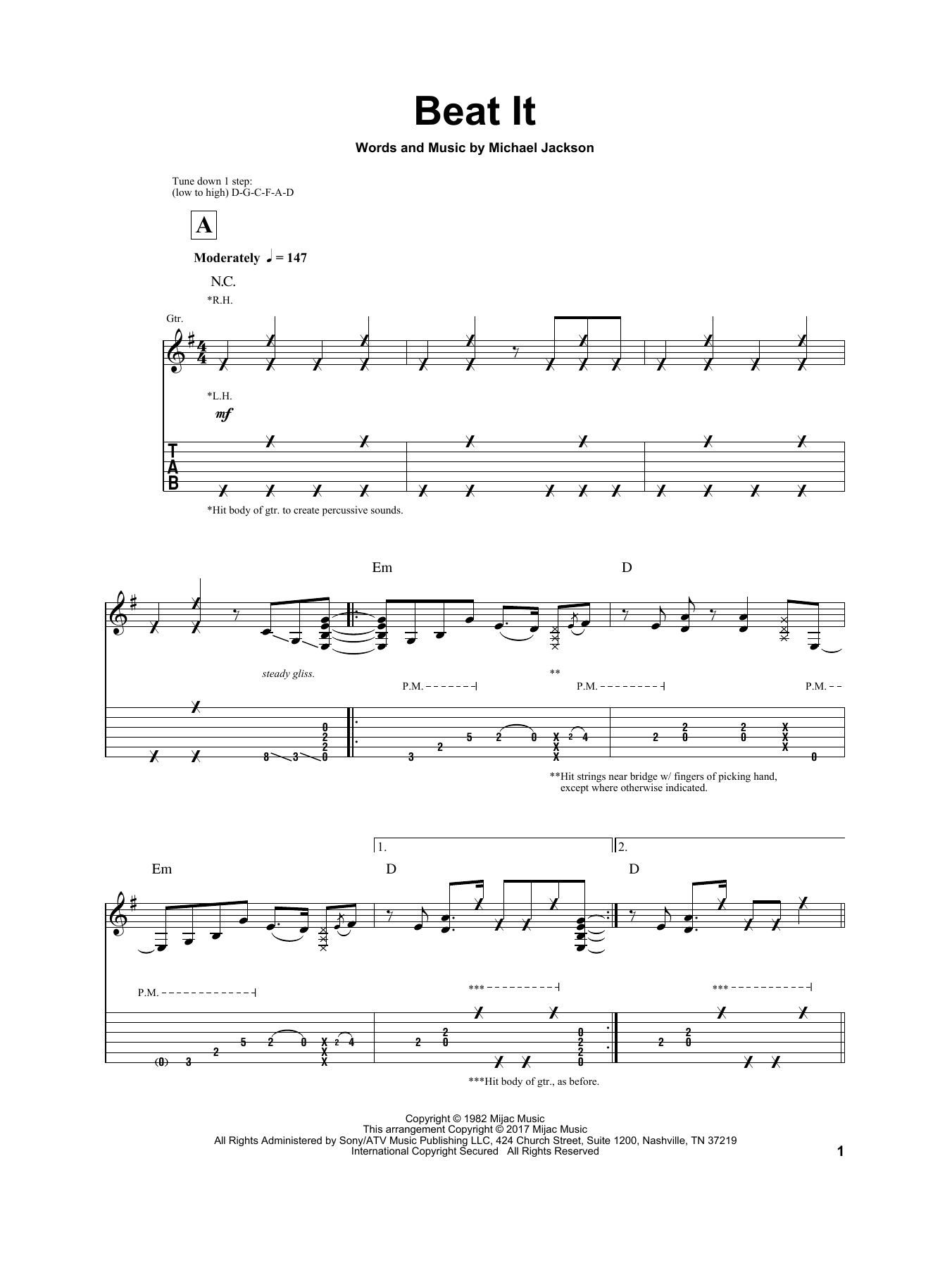 Igor Presnyakov Beat It sheet music notes and chords arranged for Solo Guitar
