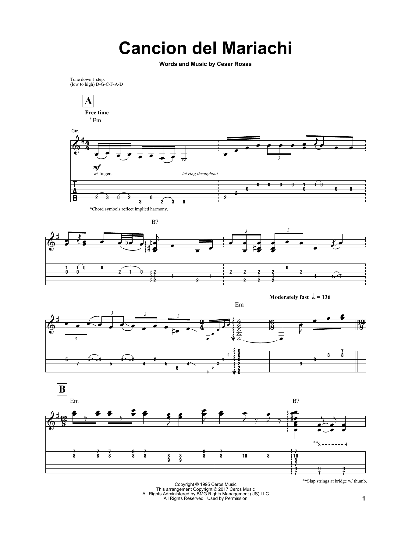 Igor Presnyakov Cancion Del Mariachi sheet music notes and chords arranged for Solo Guitar
