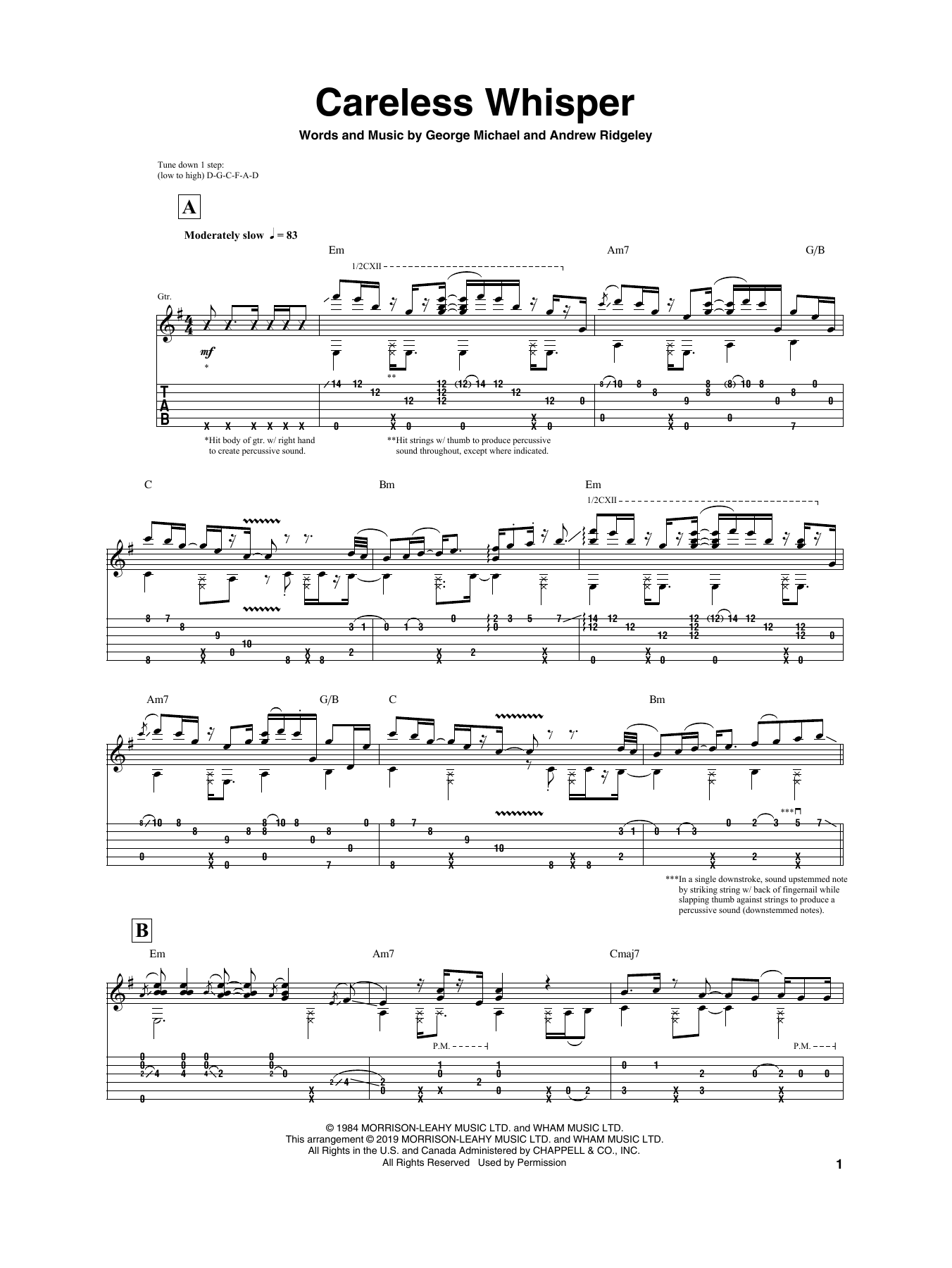 Igor Presnyakov Careless Whisper sheet music notes and chords arranged for Guitar Tab